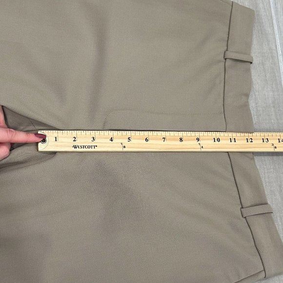 Aritzia Babaton Agency High-Rise Wool Twill Trousers Pants in Taupe Beige Sz 12S - Picture 12 of 16